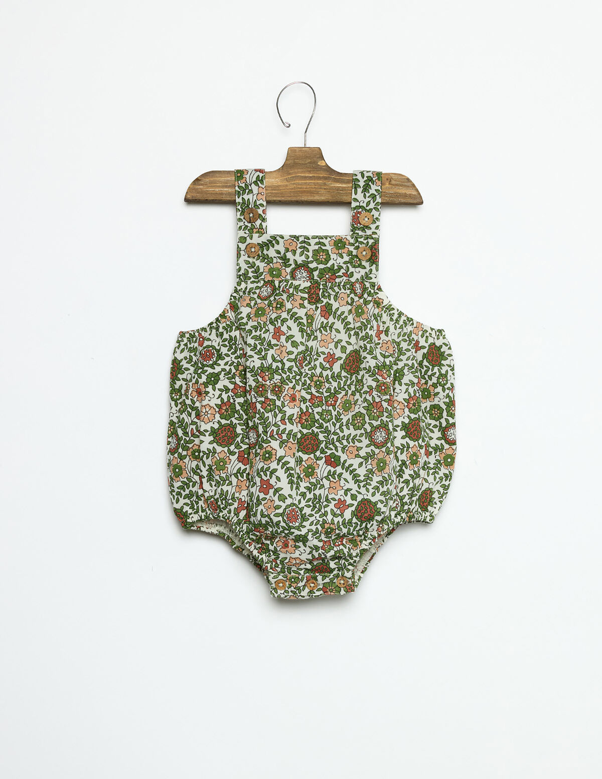 GREEN FLORAL PRINT PLAYSUIT