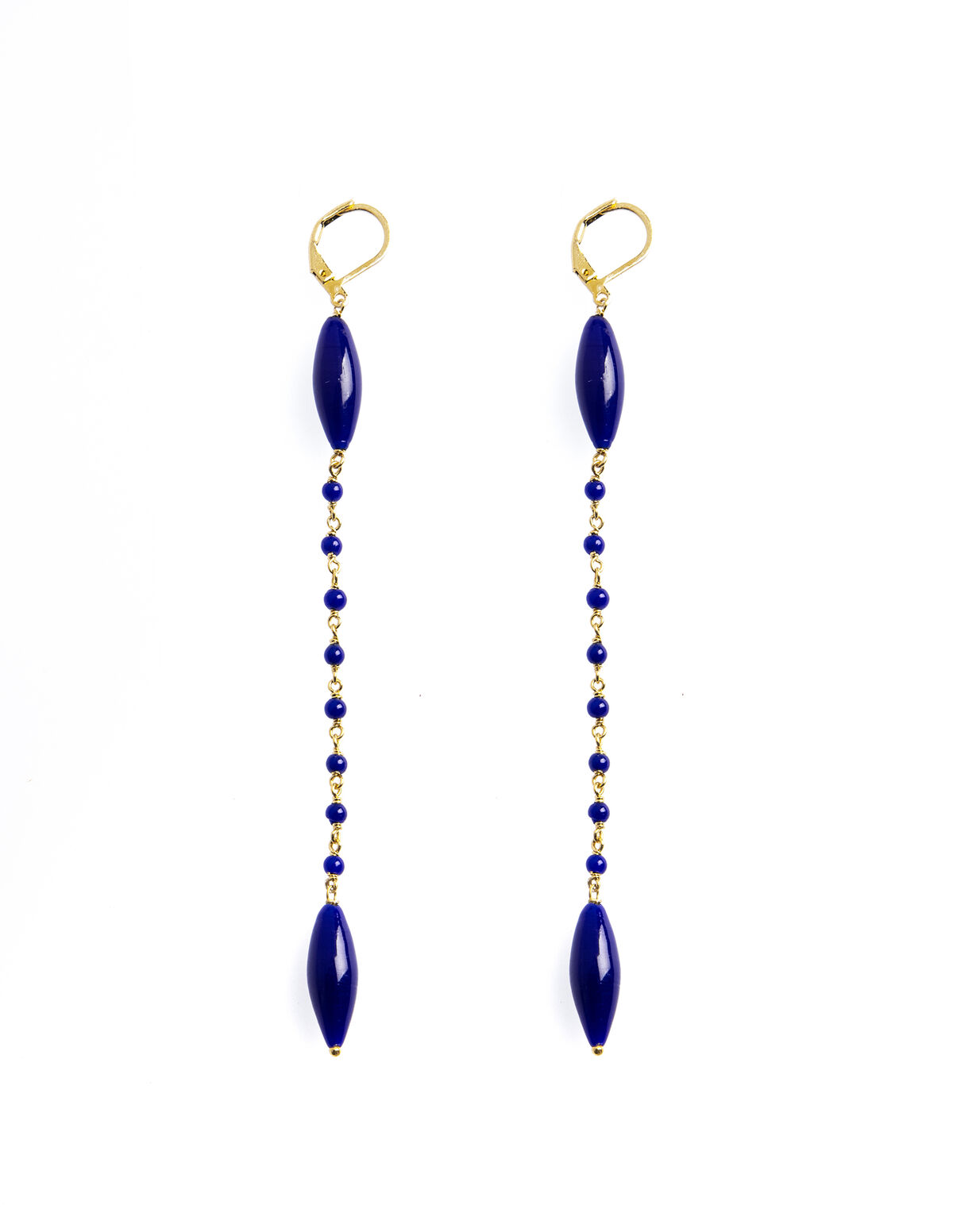 BLUE GLASS EARRINGS