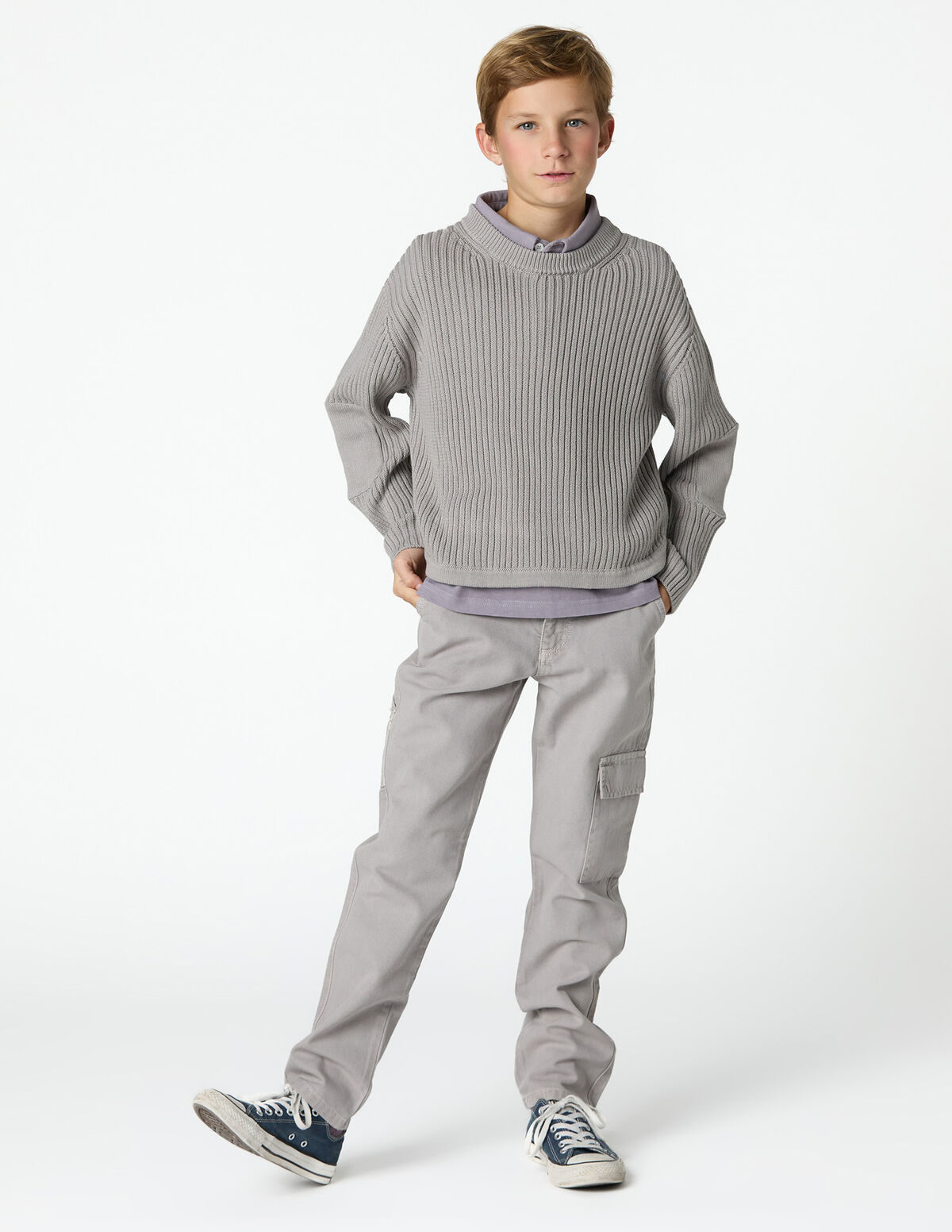 IRON GREY CARGO TROUSERS