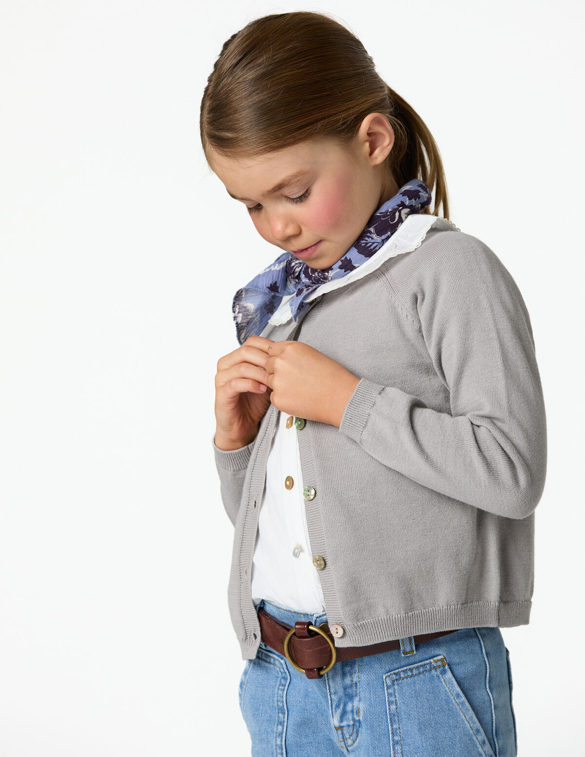 CASACO MALHA BOT&Otilde;ES ANILINE BLUE