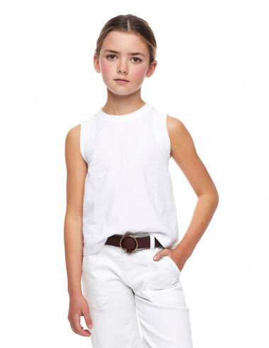White sleeveless t-shirt - View all > - Nícoli