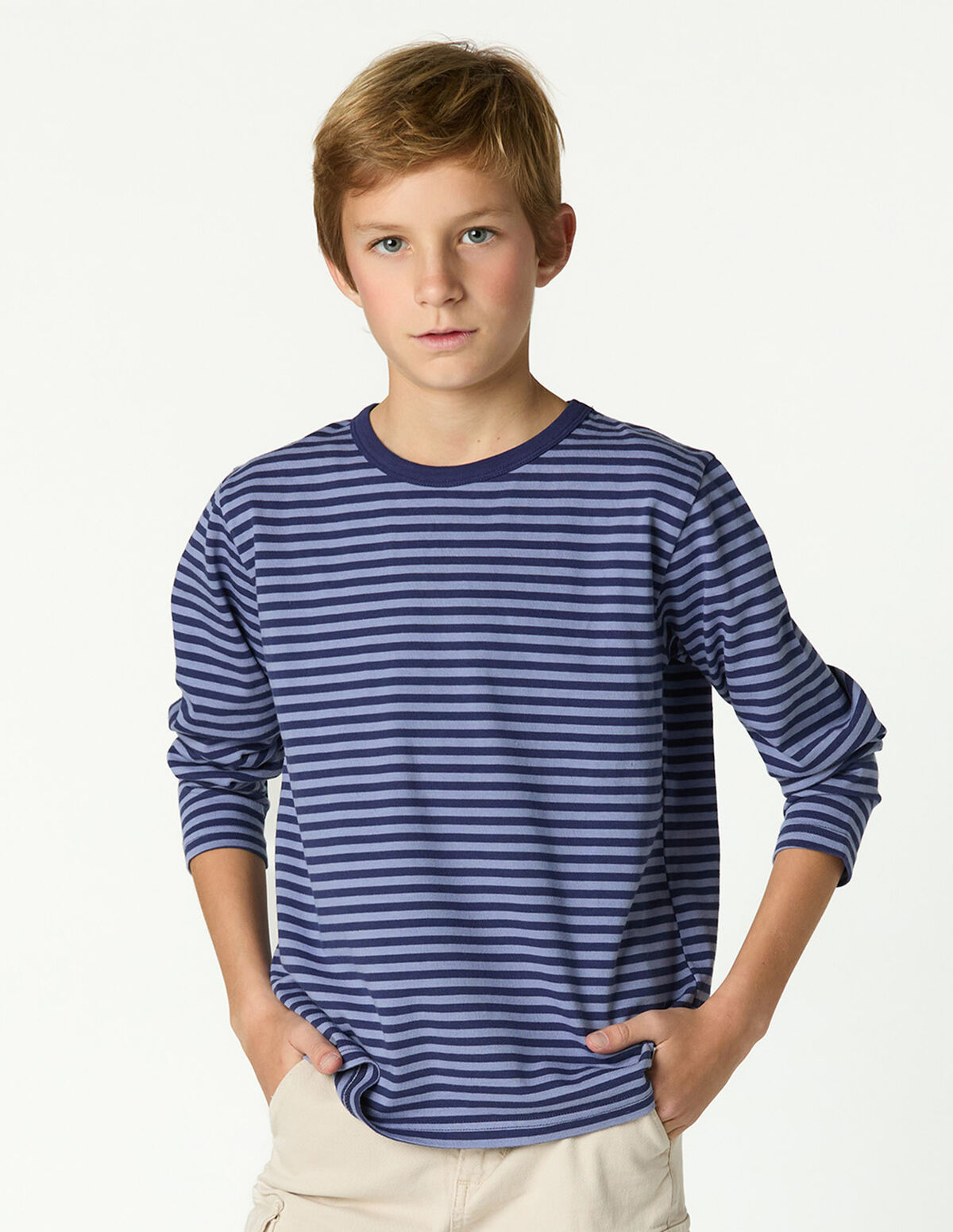 BLUE STRIPED T-SHIRT