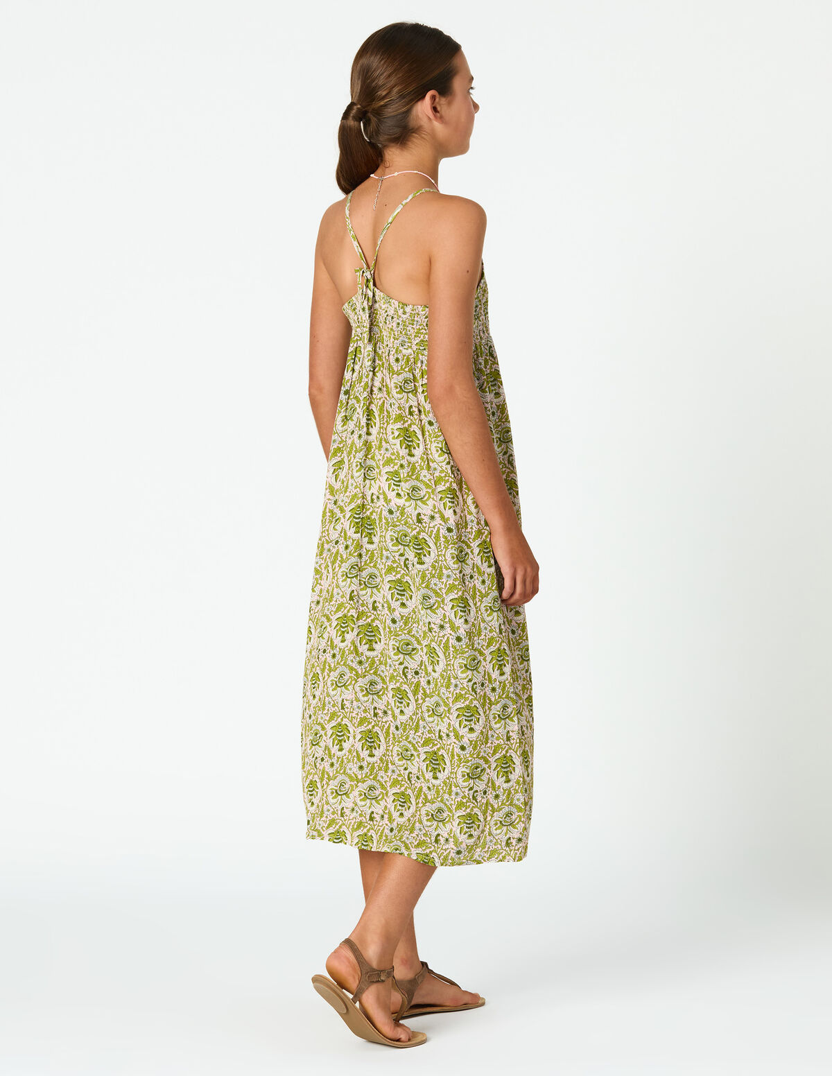 VESTIDO AL&Ccedil;AS ESTAMPADO GARDEN ROSA