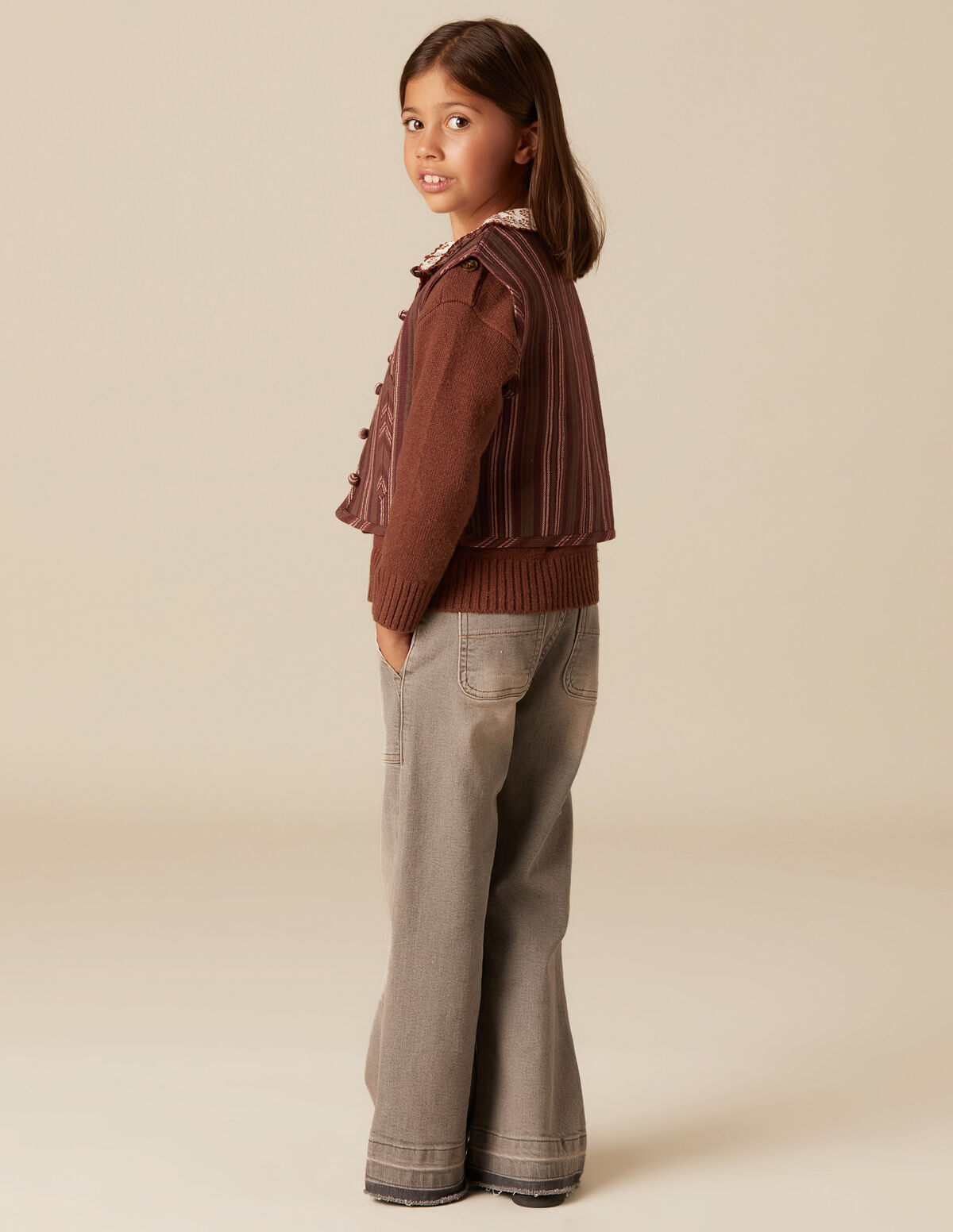 BROWN STRIPED WAISTCOAT