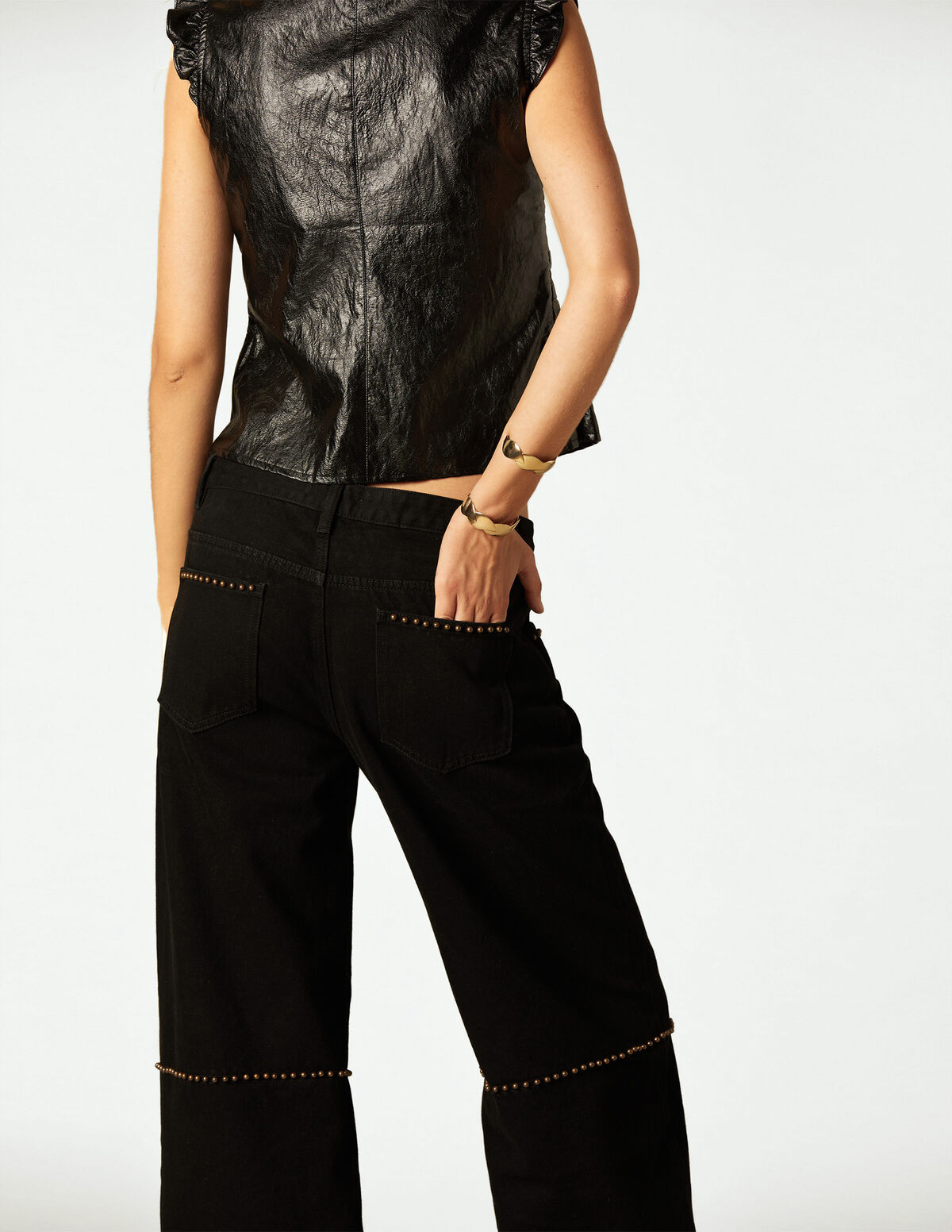 CAL&Ccedil;AS BOT&Atilde;O FLOR ANTRACITE TACHAS