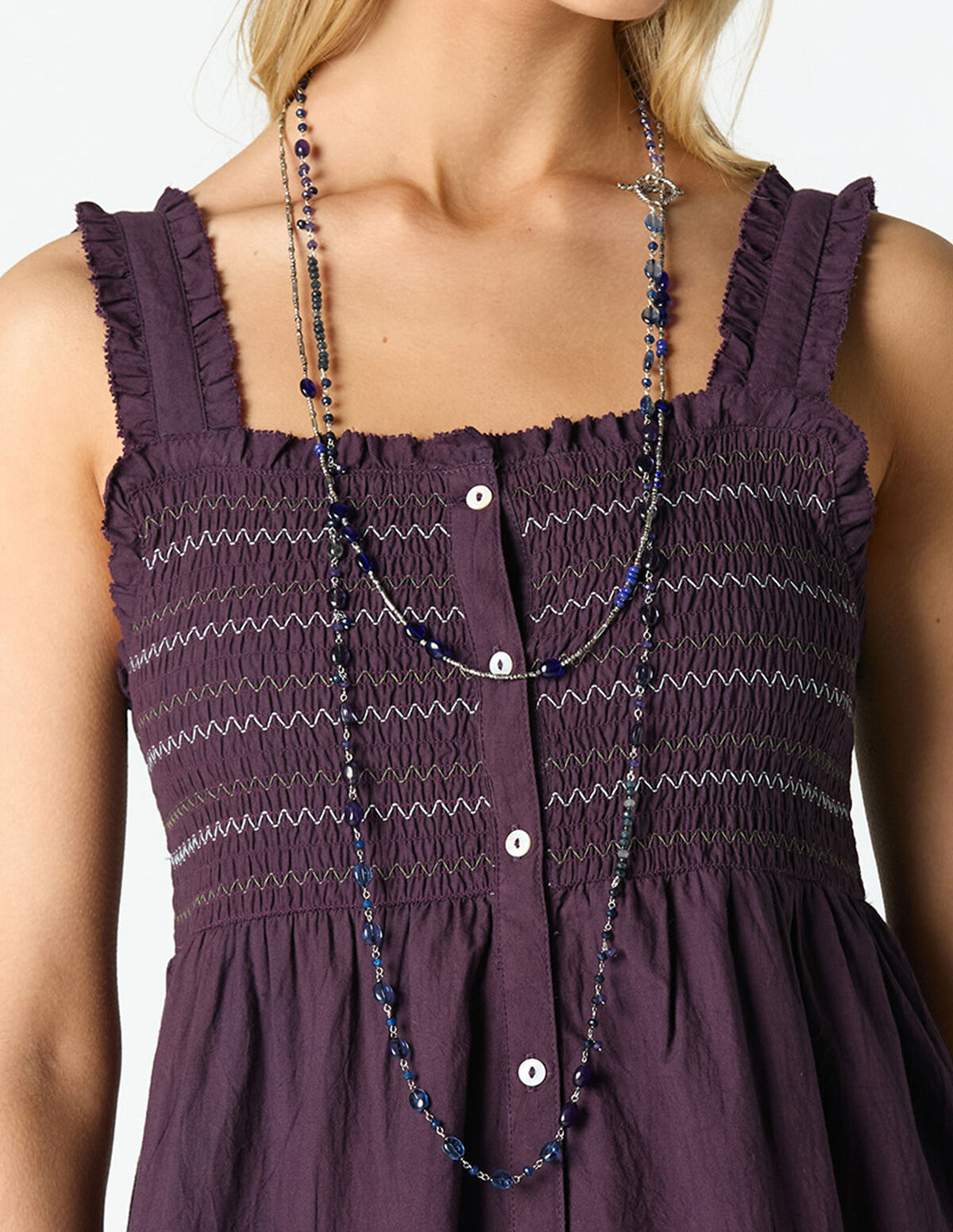 LONG BLUE STONES NECKLACE