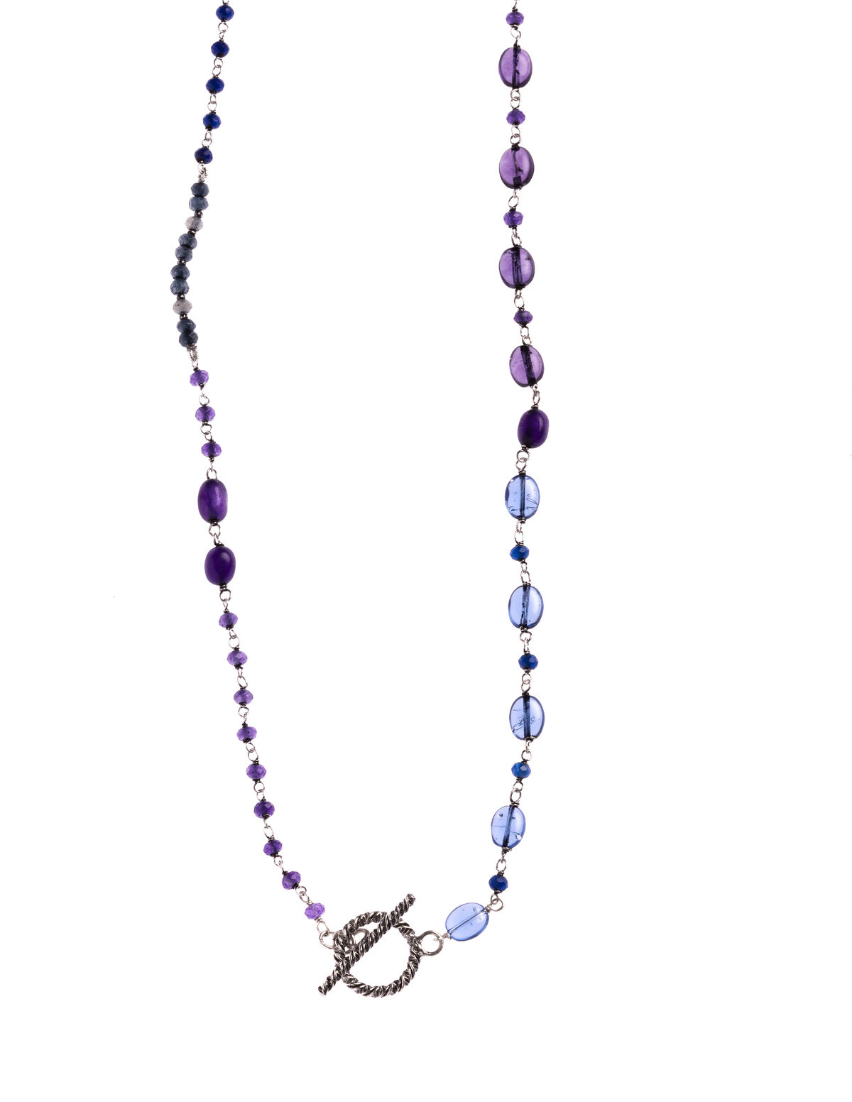 LONG BLUE STONES NECKLACE