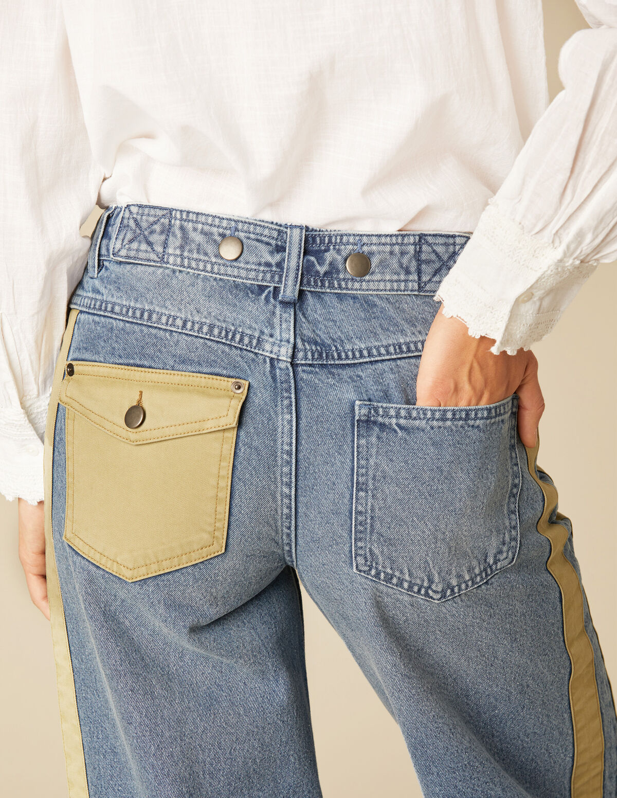 ANTHRACITE CONTRAST STRAP JEANS