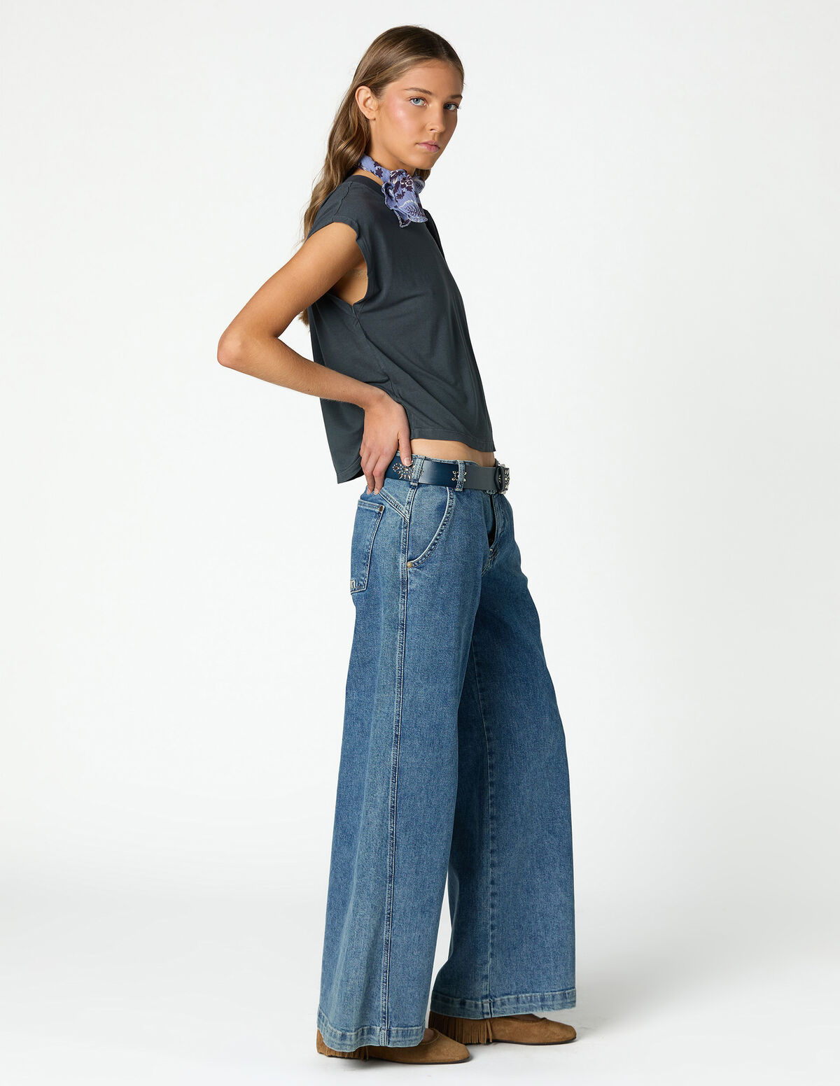 BLUE NN EMBROIDERED TROUSERS