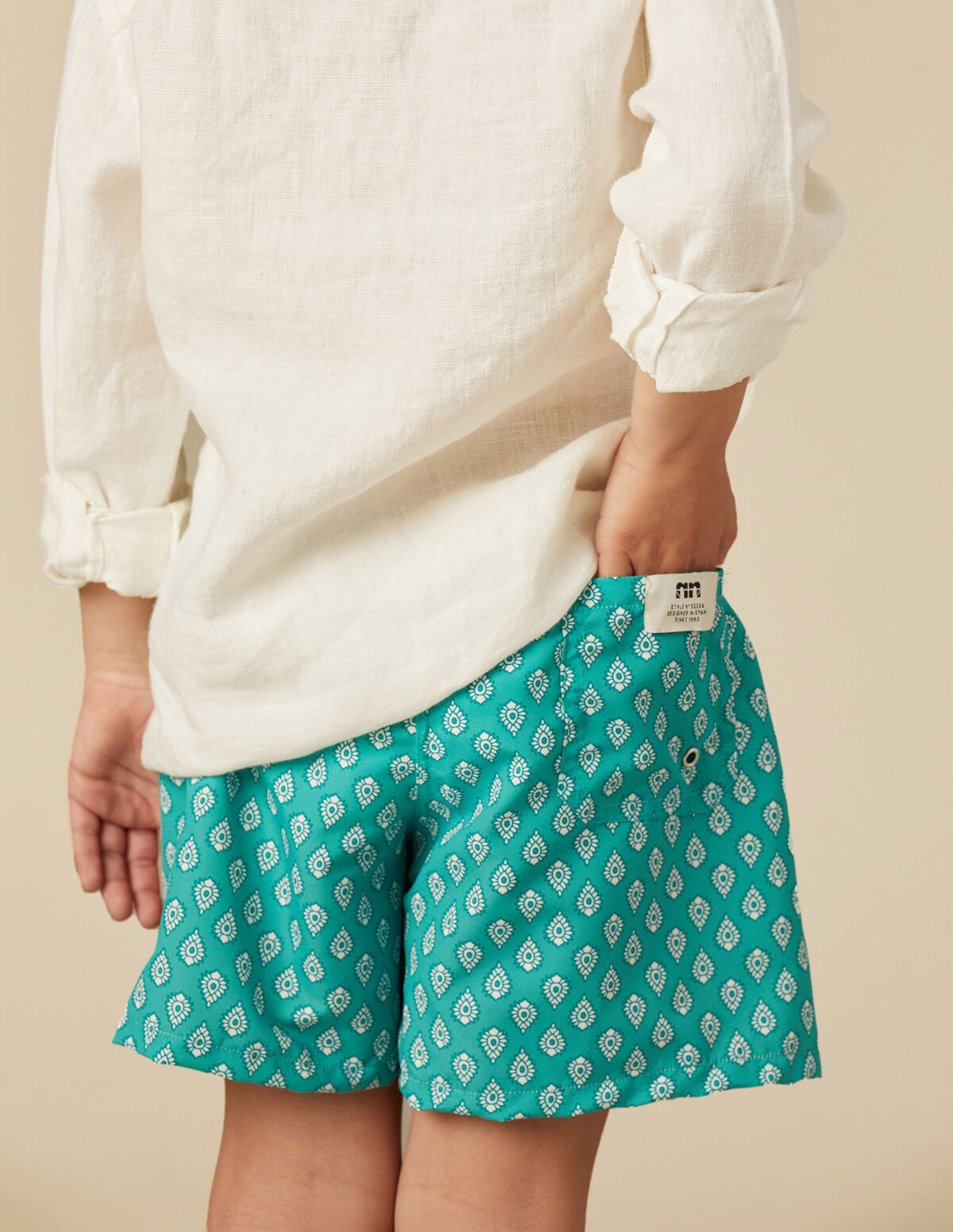 MAILLOT DE BAIN FLEUR INDIENNE VERT