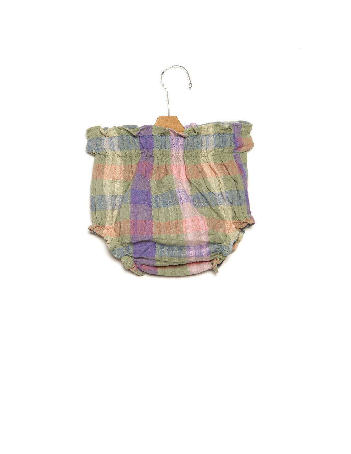 Green multicoloured checked elastic bloomers - View all - Nícoli