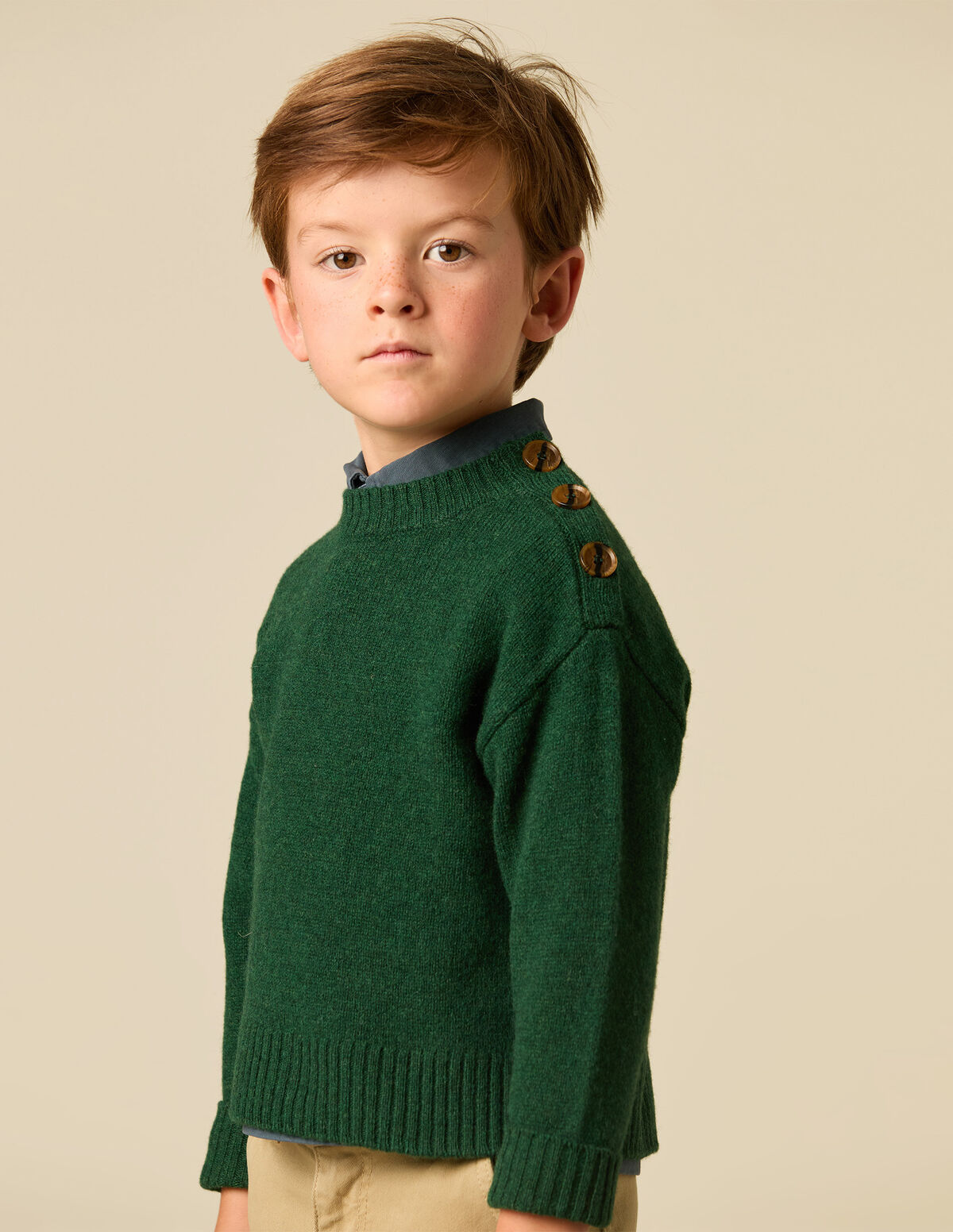 BLUE BUTTONED JUMPER