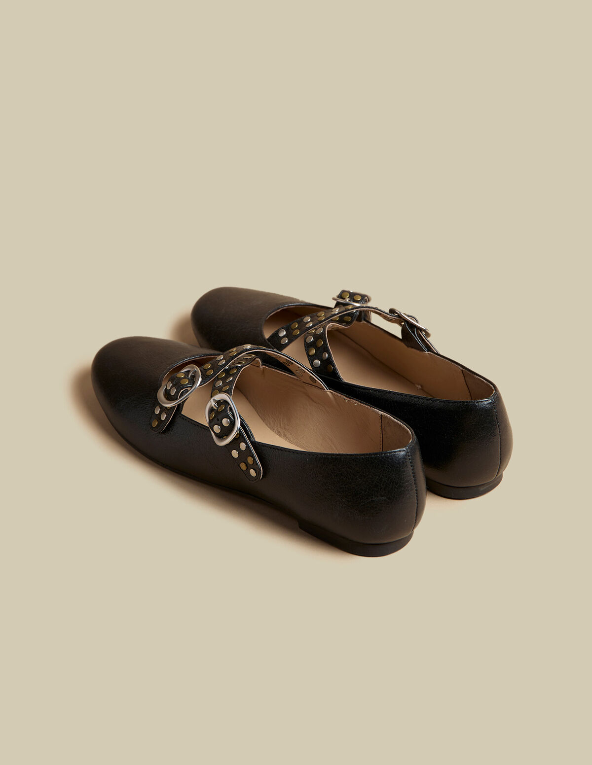 BROWN STUDDED BALLERINA