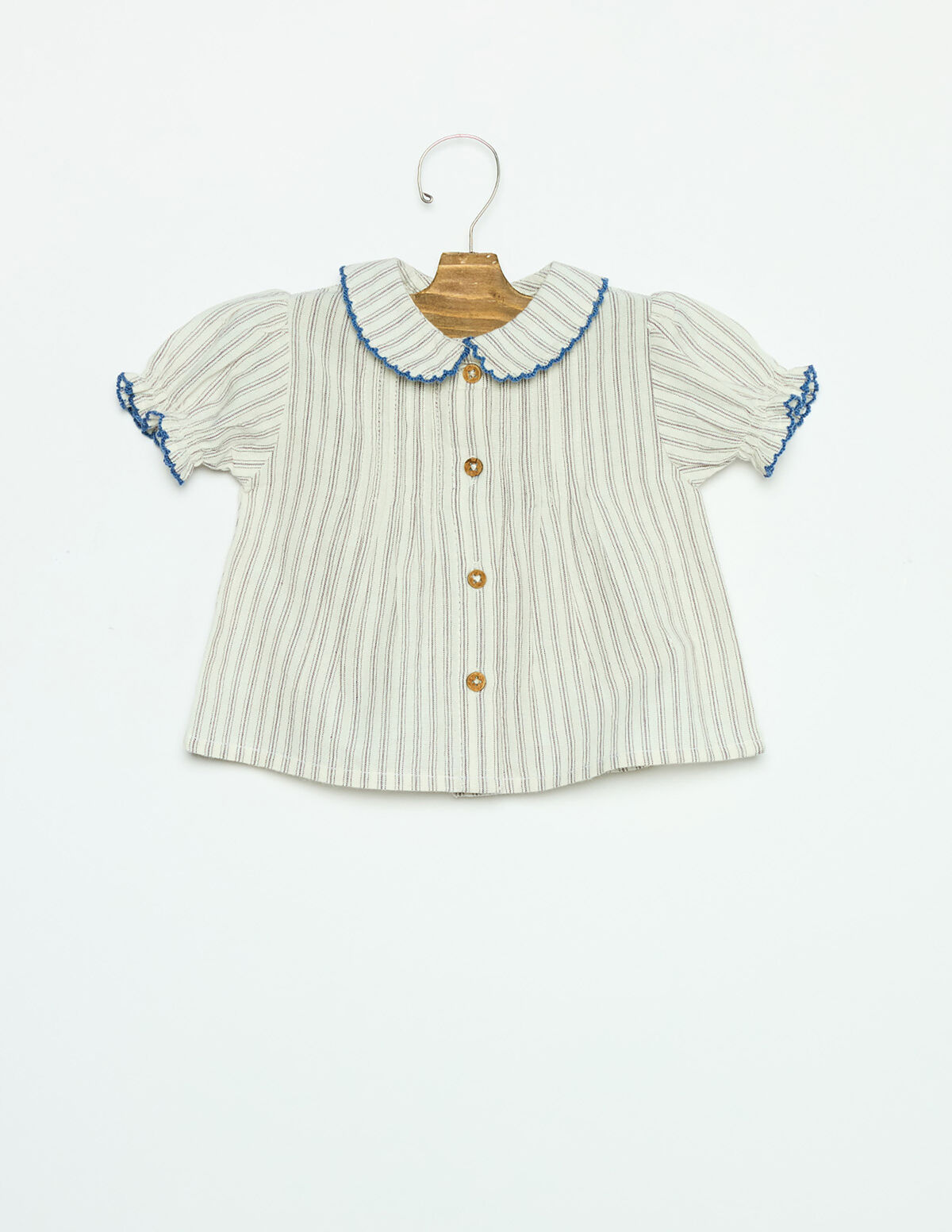 CAMISA &Aacute;S RISCAS ECRU STITCHING